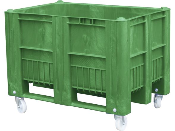 Контейнер пластиковый сплошной на колёсах C-Box 1208 SW, 1200х800х900 мм, зеленый в Сочи